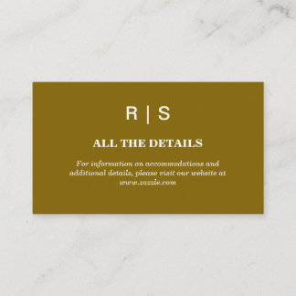 D'accompagnement Carte d'encart de mariage élégante marron monogram