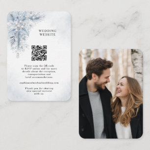 D'accompagnement Carte d'encart de mariage hivernal aux baies blanc