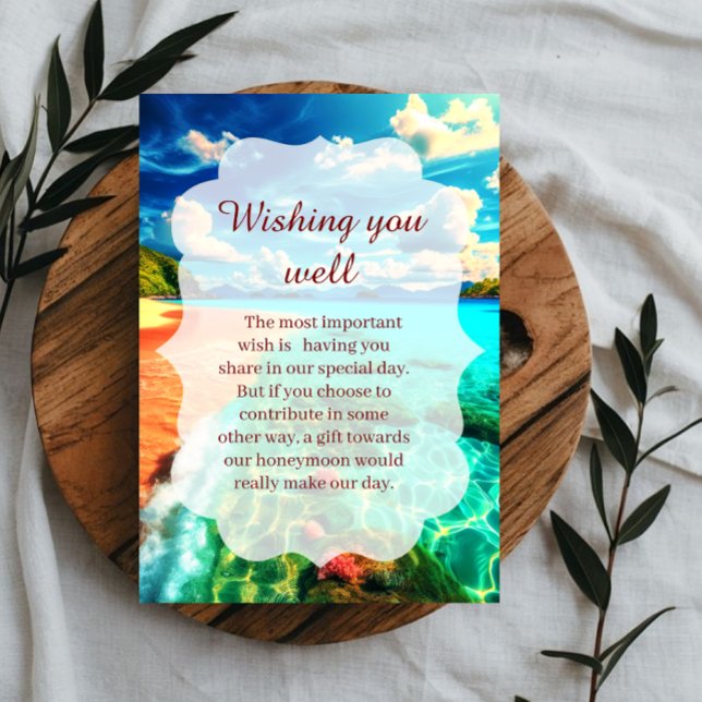 D'accompagnement Carte d'encart de mariage Tropical Beach Insert (Créateur téléchargé)