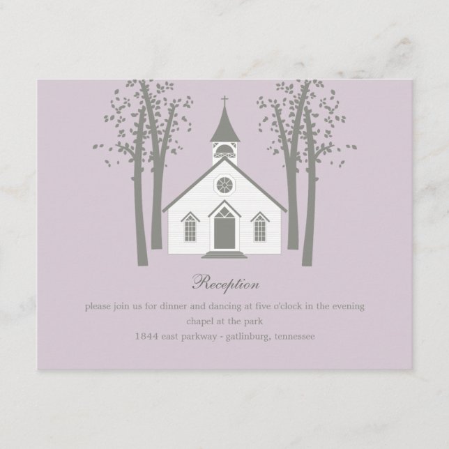 D'accompagnement Carte d'encart de réception de mariage à la chapel (Devant)