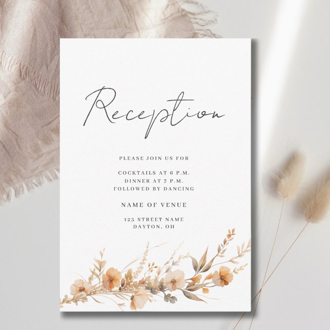 D'accompagnement Carte d'encart de réception de mariage à la fleur  (Créateur téléchargé)