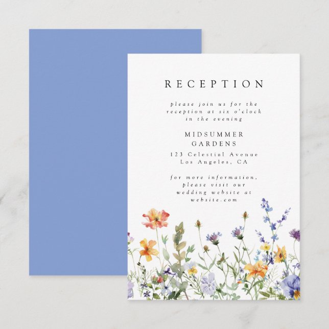 D'accompagnement Carte d'encart de réception de mariage de jardin d (Devant / Derrière)