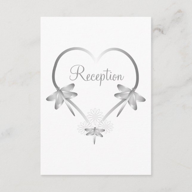 D'accompagnement Carte d'encart de réception de mariage Silver Drag (Devant)