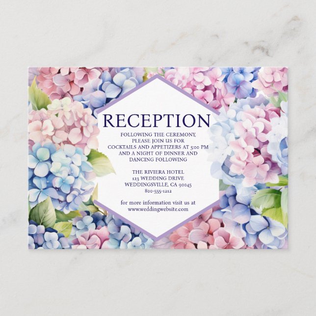 D'accompagnement Carte d'encart de réception Hydrangea (Devant)