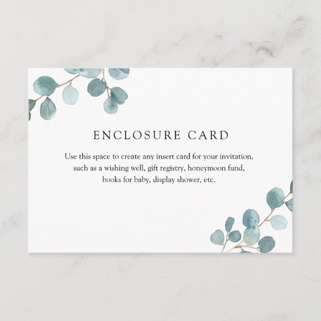 D'accompagnement Carte d'encart Eucalyptus Dollar Argent (Devant)