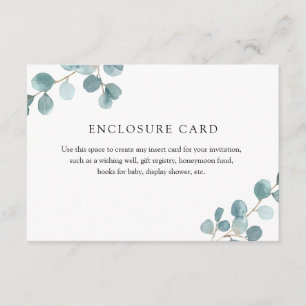 D'accompagnement Carte d'encart Eucalyptus Dollar Argent