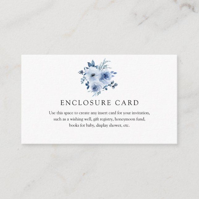 D'accompagnement Carte d'encart Fleurs Bleues Aquarelle (Devant)
