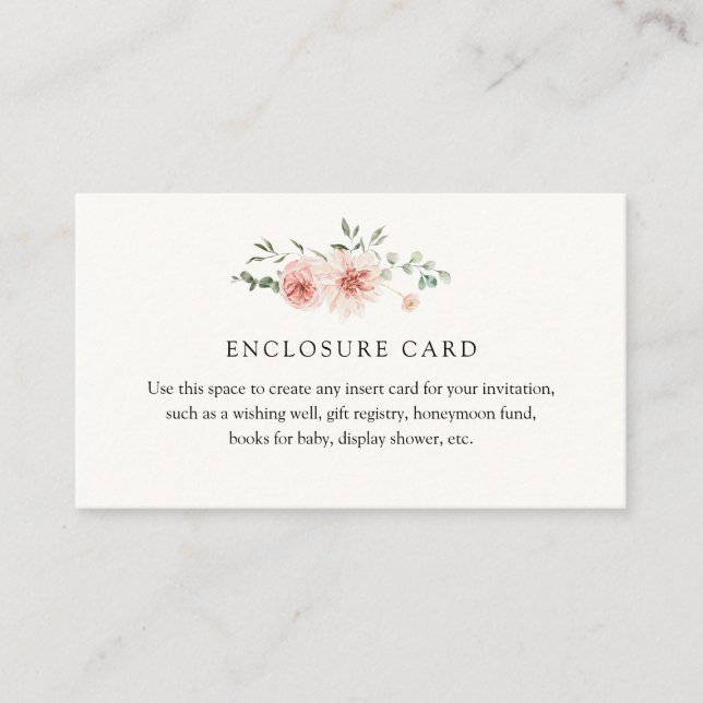 D'accompagnement Carte d'encart Fleurs roses et verdure (Devant)