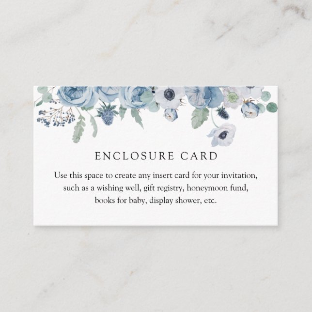 D'accompagnement Carte d'encart florale bleue (Devant)
