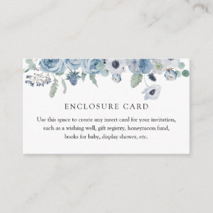 D'accompagnement Carte d'encart florale bleue