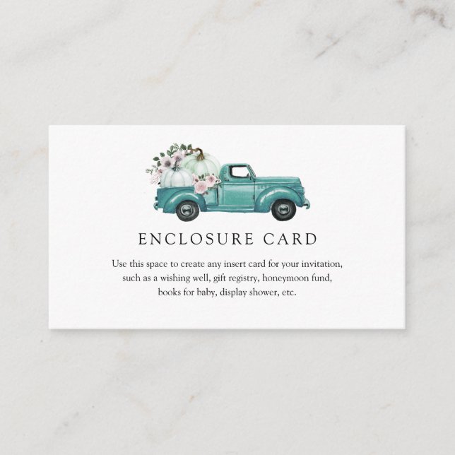 D'accompagnement Carte d'encartion de camion de pumpkin d'automne (Devant)