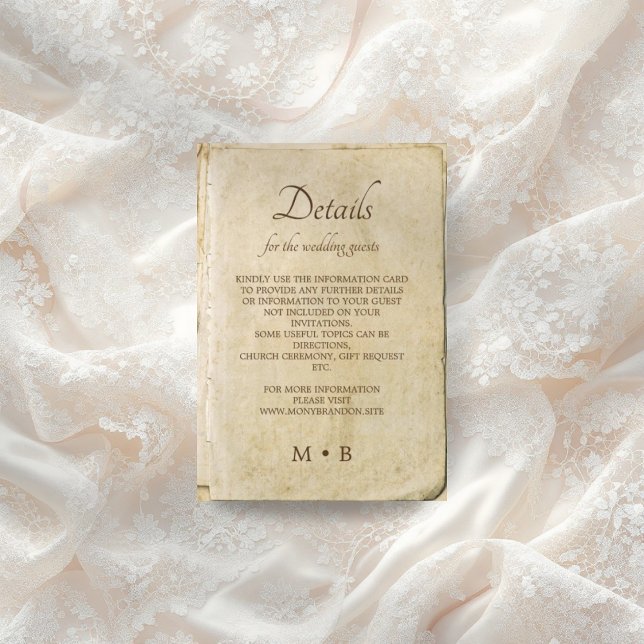 D'accompagnement Carte d'enceinte de mariage en vieux papier rustiq (Créateur téléchargé)