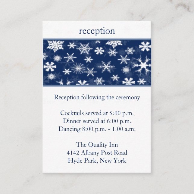 D'accompagnement Carte d'enceinte marine et blanche Snowflakes (Devant)