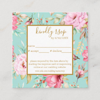 D'accompagnement Carte d'enceinte rsvp de mariage floral vintage