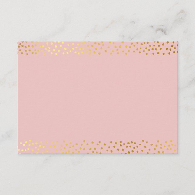 D'accompagnement CARTE D'ENCOMBREMENT or rustique mini confetti ros (Devant)