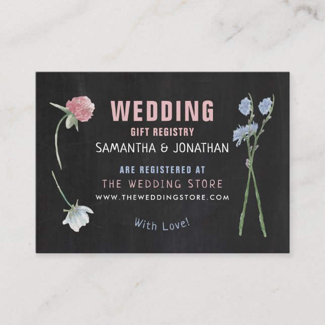 D'accompagnement Carte d'enregistrement des cadeaux Wild Floral Cha (Devant)