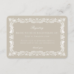 D'accompagnement Carte d'enregistrement en carreaux beige Talavera 