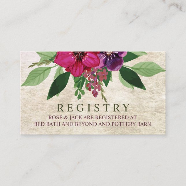 D'accompagnement Carte d'enregistrement Mariage Earthy, Cranberry-P (Devant)