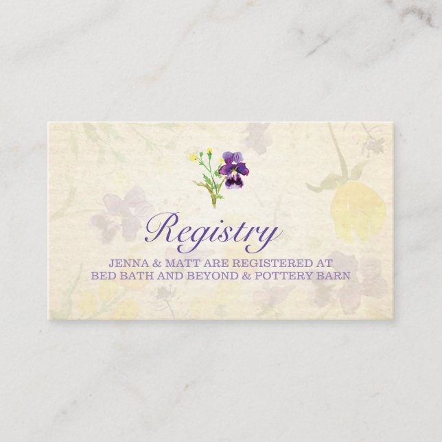 D'accompagnement Carte d'enregistrement Mariage Perfect Purple Pans (Devant)