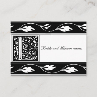 D'accompagnement Carte d'enregistrement nuptiale Monogramme L noir 