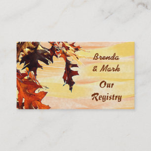 D'accompagnement Carte d'enregistrement Orange Yellow Swirl Automne