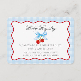 D'accompagnement Carte d'enregistrement pour bébé Cerry Sweet Blue 