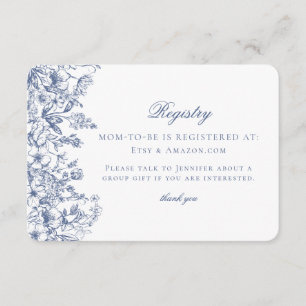 D'accompagnement Carte d'enregistrement pour bébé Floral Blue Chino