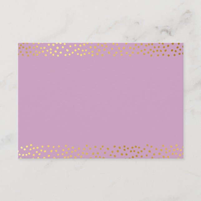 D'accompagnement CARTE D'ENTRÉE Mini confetti d'or rustique violet (Devant)