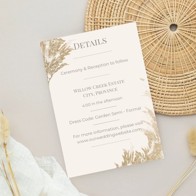 D'accompagnement Carte d'Enveloppe en Herbe des Pampas (Pampas Grass Enclosure Card)