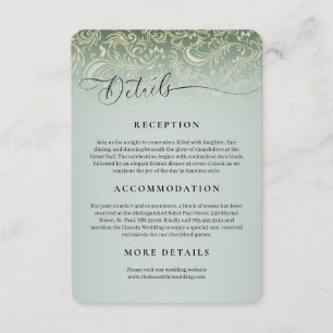 D'accompagnement Carte des détails de la réception Green Mariage da