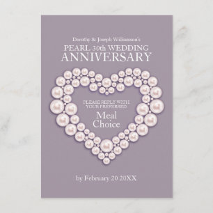 D'accompagnement Carte des options de repas d'anniversaire Pearl ma