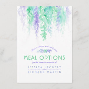D'accompagnement Carte des options de repas en cascade de fleurs ve