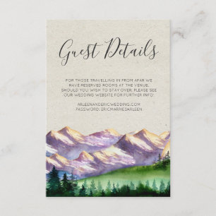 D'accompagnement Carte détail rustique d'invité de mariage de