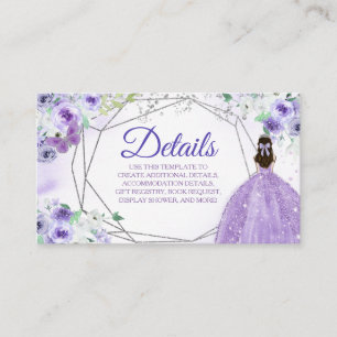 D'accompagnement Carte détaillée Silver Purple Quinceañera