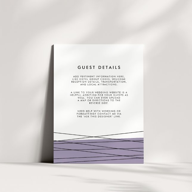 D'accompagnement Carte Détails du client du Mariage de ligne | Grey (Créateur téléchargé)