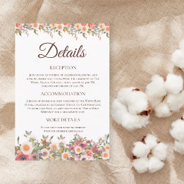 D'accompagnement Carte Détails du Mariage Floral Watercolor