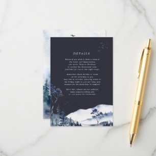 D'accompagnement Carte Détails du Mariage Watercolor Blue Mountain