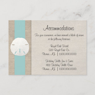 D'accompagnement Carte d'hébergement de mariage à Sand Dollar Beach