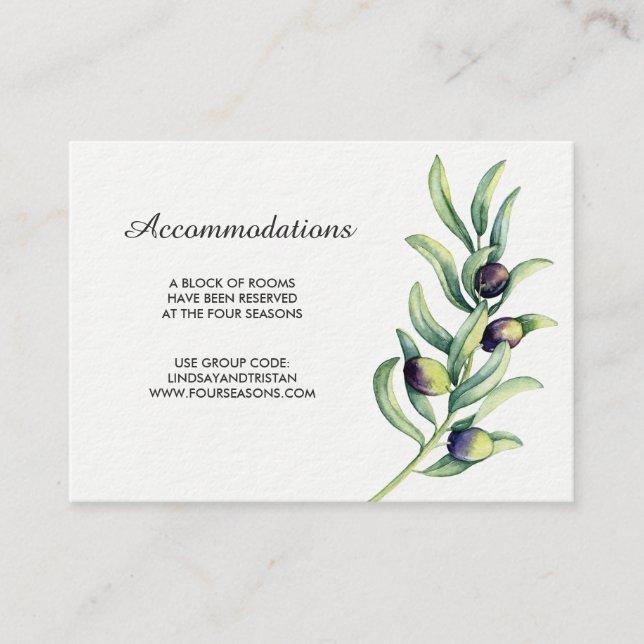 D'accompagnement Carte d'hébergement de mariage du vignoble du rame (Devant)