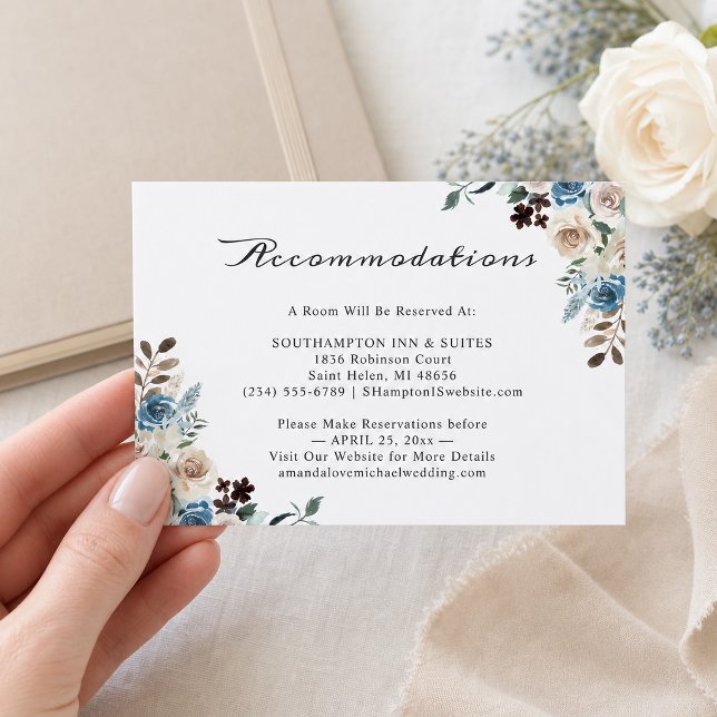 D'accompagnement Carte d'hébergement de mariage floral Boho (Créateur téléchargé)