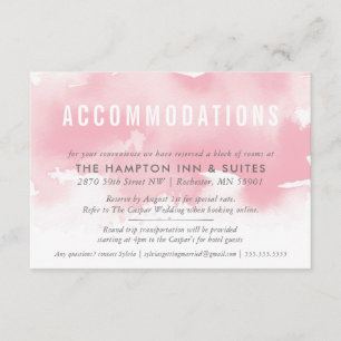 D'accompagnement CARTE D'HÉBERGEMENT design aquarelle rose vif