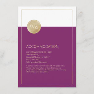 D'accompagnement Carte d'hébergement mariage simple et moderne