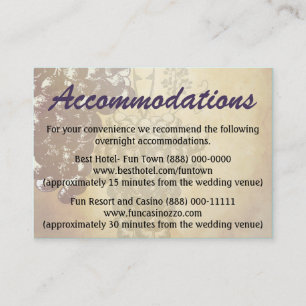 D'accompagnement Carte d'hébergement Mariage toscane