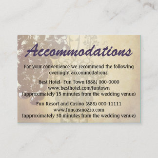 D'accompagnement Carte d'hébergement Mariage toscane