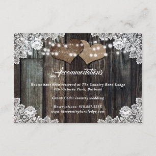 D'accompagnement Carte d'hébergement Rustique Mariage campagnard Ho