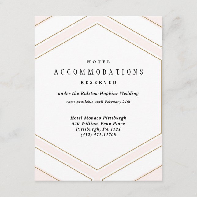D'accompagnement Carte d'hôtel Art Déco Geometry Diamond Mariage (Devant)
