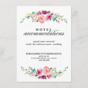 D'accompagnement Carte d'hôtel Bohemian Floral Mariage