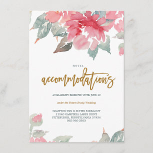 D'accompagnement Carte d'hôtel WATERCOLOR GARDEN WEDING