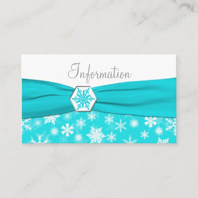 D'accompagnement Carte d'information Aqua, White, Grey Snowflakes (Devant)