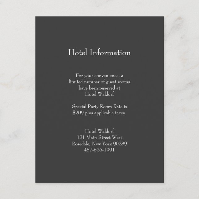D'accompagnement Carte d'information Classic Grey Bar Mitzvah (Devant)